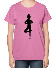 yoga pose  640# - yoga-  Ladies T-Shirt