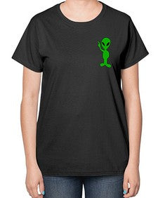 Alien in Pocket Side 3# - ufo-  Ladies T-Shirt