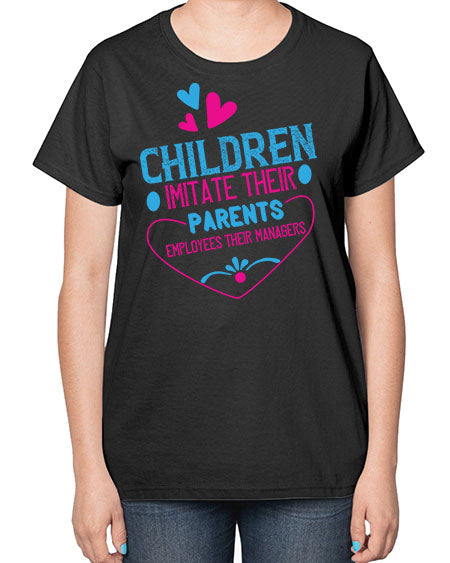 Children imitate their parents employees their managers Style 59# - kids-  Ladies T-Shirt