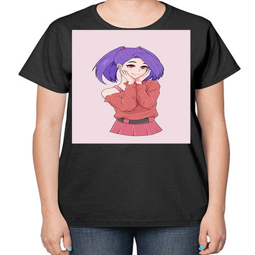 Cute girl with cute pose 138# - anime-  Ladies T-Shirt