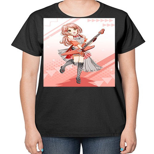 Cute rock star girl with guitar game 17# - anime-  Ladies T-Shirt