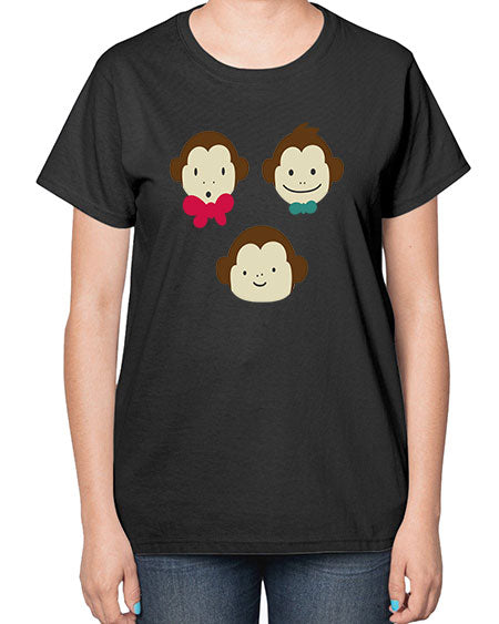 Cute_little_monkeys_5425 - monkey-  Ladies T-Shirt