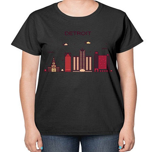 DetroitMI 665# - cities-  Ladies T-Shirt