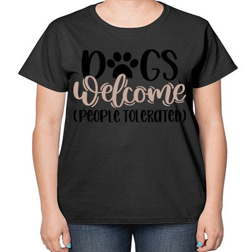 Dogs Welcome Style 21# - dogs-  Ladies T-Shirt