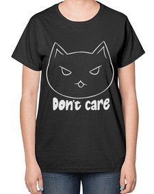 Dont Care - cats-  Ladies T-Shirt