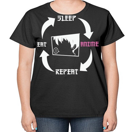 Eat Sleep Anime Repeat Anime Anime 226# - anime-  Ladies T-Shirt