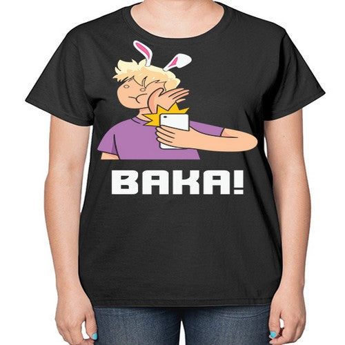 Funny Anime Baka Rabbit Slap Anime 228# - anime-  Ladies T-Shirt
