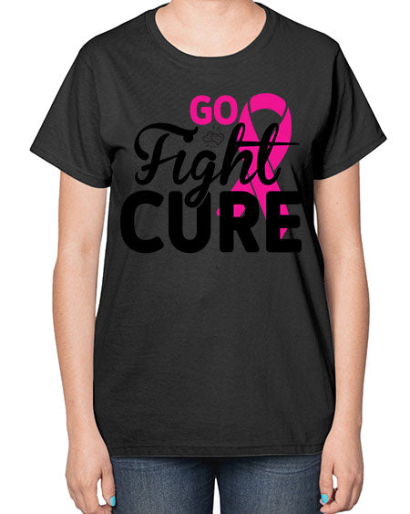 Go Fight Cure 23# - breast cancer-  Ladies T-Shirt