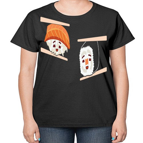 Happy Sushi Anime Kawaii Set Anime 232# - anime-  Ladies T-Shirt