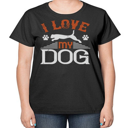 I Love My Dog Style 189# - dogs-  Ladies T-Shirt