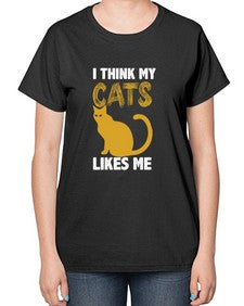 I Think My Cats - cats-  Ladies T-Shirt
