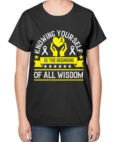 Knowing yourself is the beginning of all wisdom Style 38# - Self awareness-  Ladies T-Shirt