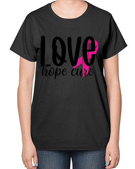 Love Hope Cure 13# - breast cancer-  Ladies T-Shirt