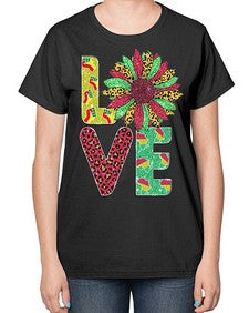 Love Juneteenth Day Fist Sunflower Png 7# - black juneteenth-  Ladies T-Shirt