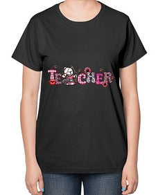 Love Valentine Teacher 528# - teacher-  Ladies T-Shirt