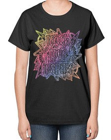 Mandala Teach Love Inspire Rainbow Glitter 762# - mandala-  Ladies T-Shirt