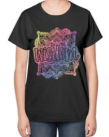 Mandala Wisdom Rainbow Glitter 764# - mandala-  Ladies T-Shirt