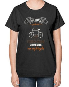 My own preferred fitness regime is to use my bicycle 2# - bicycle-  Ladies T-Shirt
