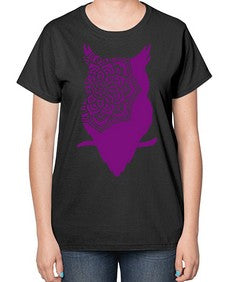 OwlMandalaUpdated 976# - mandala-  Ladies T-Shirt