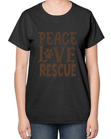 Peace Love Rescue Style 23# - cats-  Ladies T-Shirt
