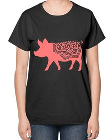 PigMandala 985# - mandala-  Ladies T-Shirt