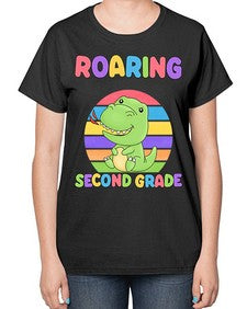 Roaring to second Grade Trex 772# - second grade-  Ladies T-Shirt
