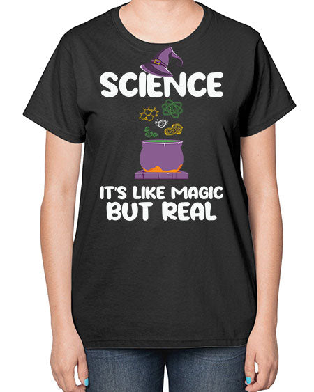 ScienceItsLikeMagicButScientistSkinite Scientist Skinite 48# - general science-  Ladies T-Shirt