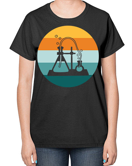 ScientistRetroSunsetScientistSkinite Scientist Skinite 39# - general science-  Ladies T-Shirt