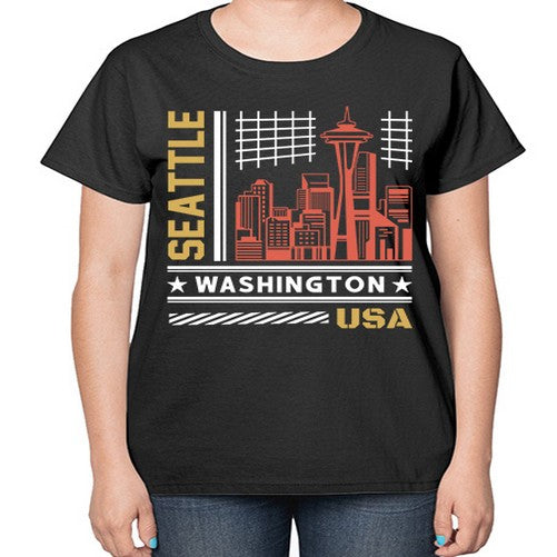 Seattle 1809# - cities-  Ladies T-Shirt