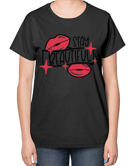 Stay Beautiful Style 19# -makeup  Ladies T-Shirt
