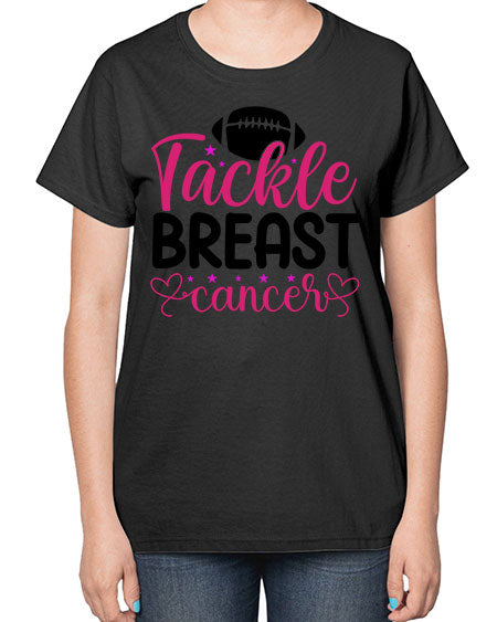 Tackle Breast Cancer 4# - breast cancer-  Ladies T-Shirt