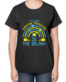 The best computer technician in the galaxy 13# - computer-  Ladies T-Shirt