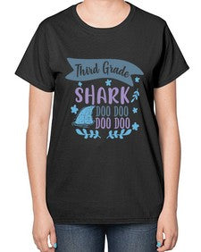 Third grade shark doo doo doo doo 973# - third grade-  Ladies T-Shirt