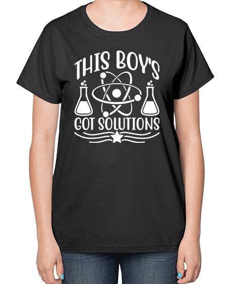 This Boy s Got Solutions 21# - general science-  Ladies T-Shirt