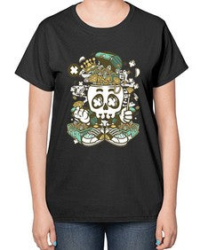 Treasure Skull Head 1185# - skull and bones-  Ladies T-Shirt