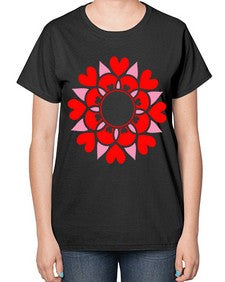 ValentineMandalaOPT 1194# - mandala-  Ladies T-Shirt
