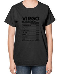 Virgo Nutrition Facts 530# - virgo-  Ladies T-Shirt