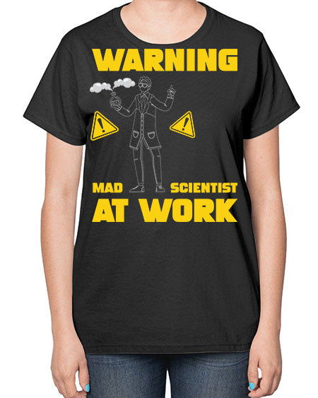 WarningMadScientistAtWorkScientistSkinite Scientist Skinite 13# - general science-  Ladies T-Shirt
