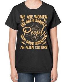 We are women we are people 42# - ufo-  Ladies T-Shirt