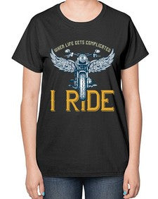 When life gets complicated 76# - motorcycle-  Ladies T-Shirt