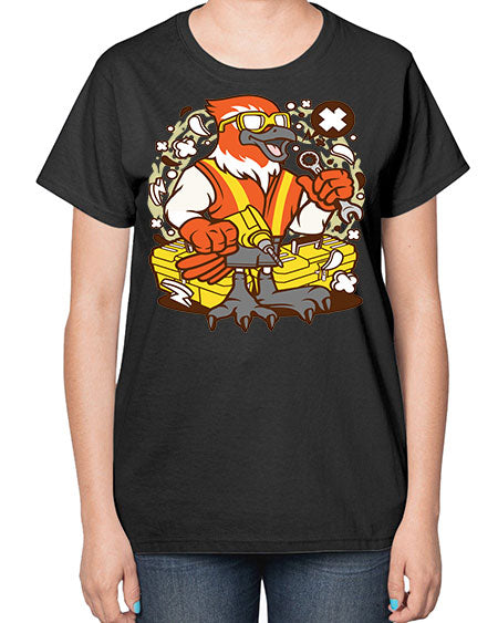 bird mechanic worker 21# - birds-  Ladies T-Shirt
