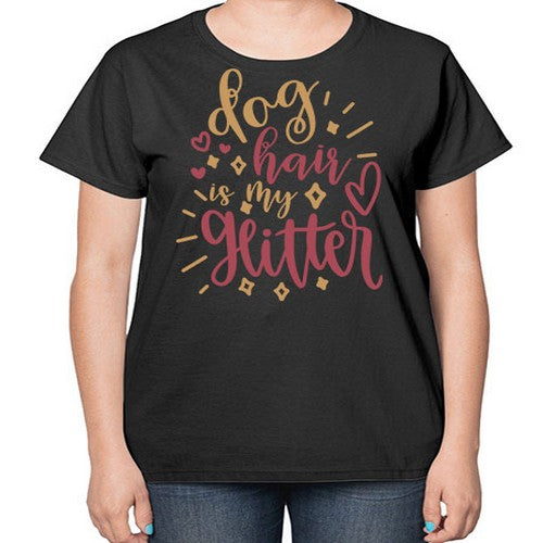 dog hauir is my glitter 81# - dogs-  Ladies T-Shirt
