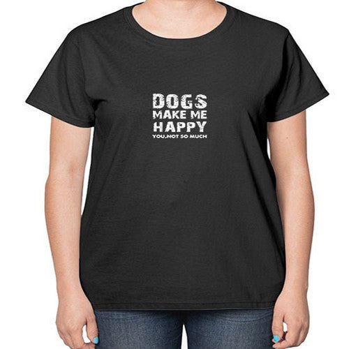 dogs make me happy 132# - dogs-  Ladies T-Shirt