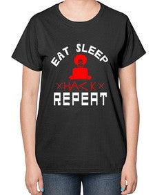 eat sleep hack repeat 48# - computer-  Ladies T-Shirt