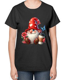 gnome with butterfly 12# - gnome-  Ladies T-Shirt