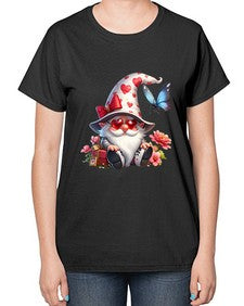 gnome with butterfly 13# - gnome-  Ladies T-Shirt