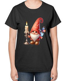 gnome with butterfly 16# - gnome-  Ladies T-Shirt