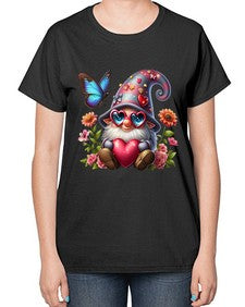 gnome with butterfly 17# - gnome-  Ladies T-Shirt