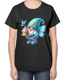 gnome with butterfly 20# - gnome-  Ladies T-Shirt