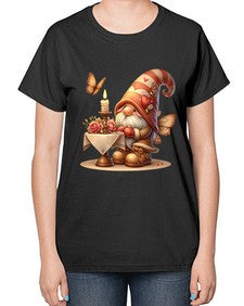 gnome with butterfly 21# - gnome-  Ladies T-Shirt